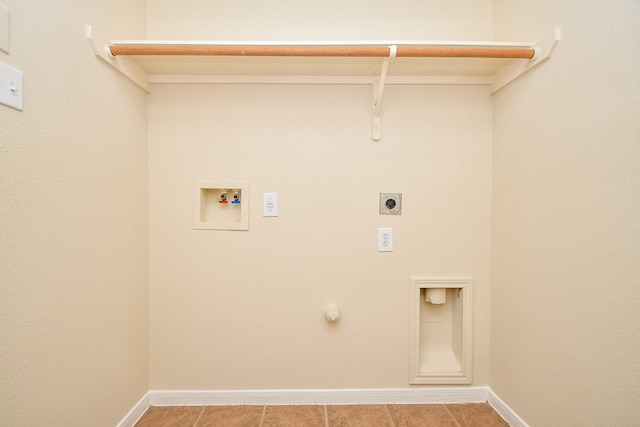 laundry area with washer hookup and hookup for an electric dryer