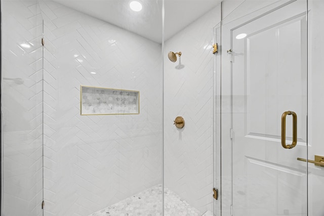 bathroom featuring walk in shower