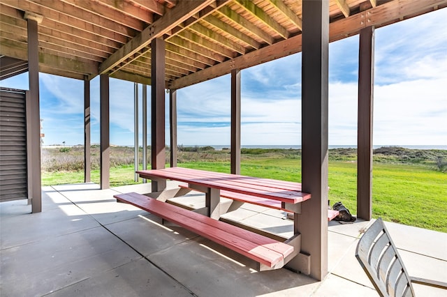 view of patio featuring a rural view