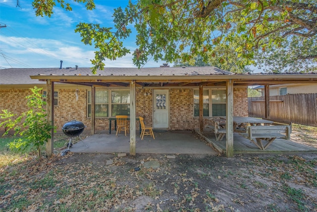 rear view of house with a patio area