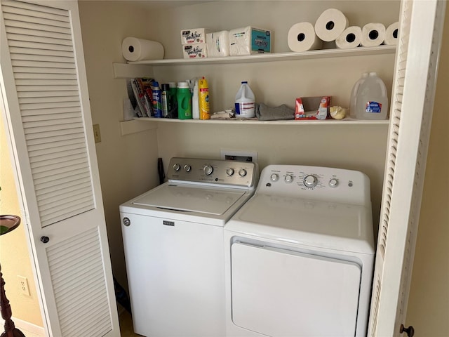 laundry room featuring washer and dryer