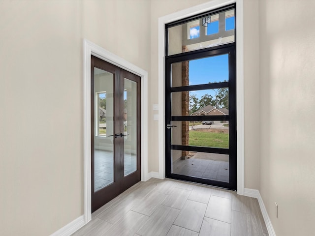 doorway featuring french doors