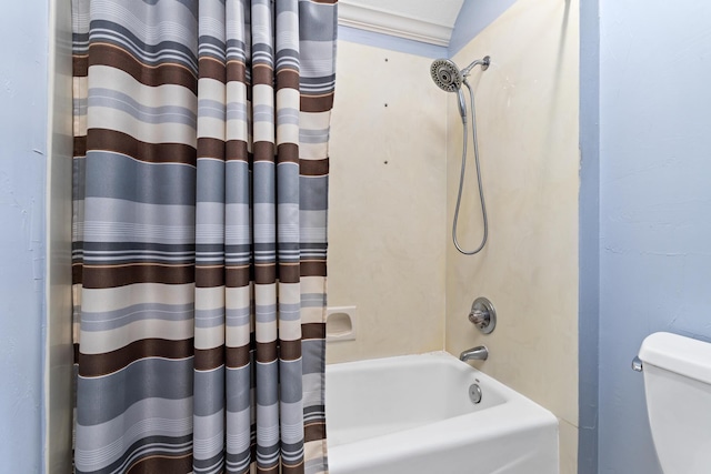 bathroom featuring shower / bath combination with curtain