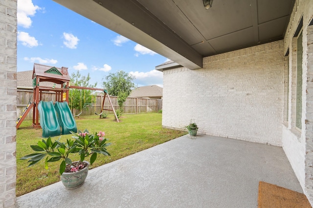 view of patio / terrace with a playground