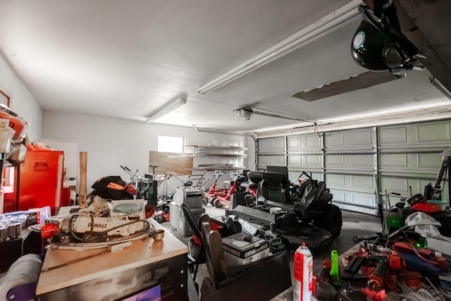 garage featuring a garage door opener