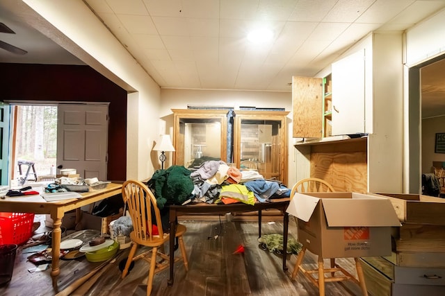 miscellaneous room with dark hardwood / wood-style floors