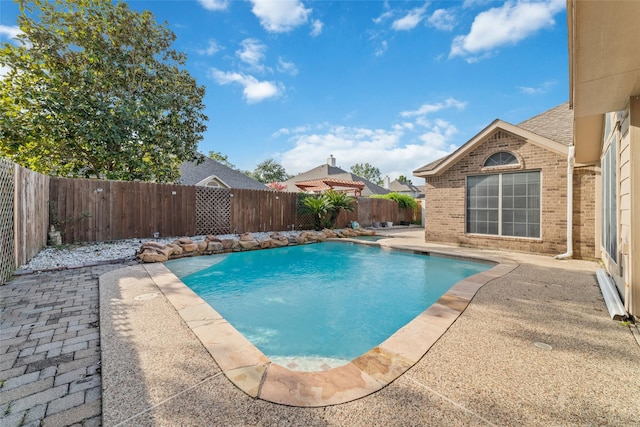 view of pool featuring a patio area