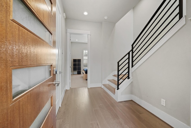 entryway featuring light hardwood / wood-style flooring