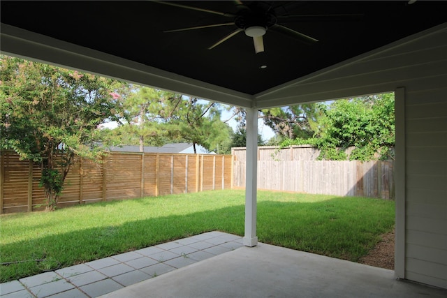 view of patio / terrace with ceiling fan