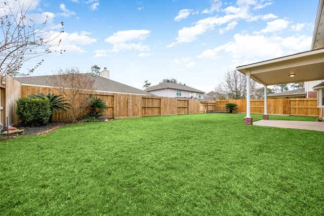 view of yard featuring a patio area