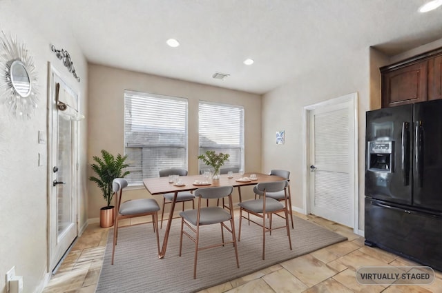 dining space with french doors