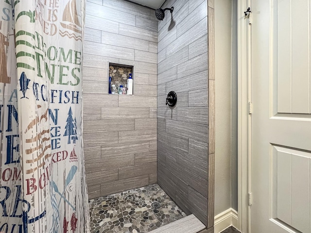 bathroom featuring walk in shower