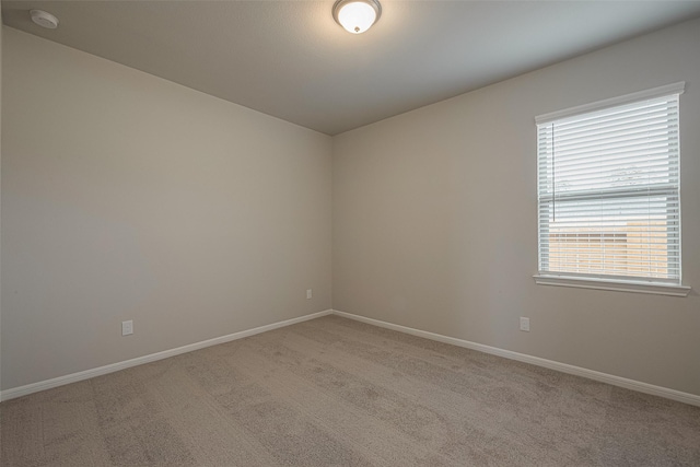 spare room featuring light carpet