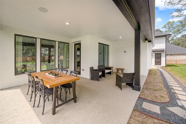 view of patio / terrace featuring outdoor dining space