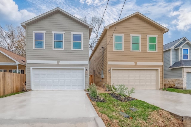 view of property with a garage