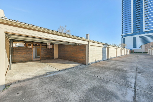 view of garage