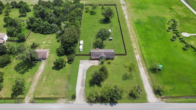 aerial view with a rural view