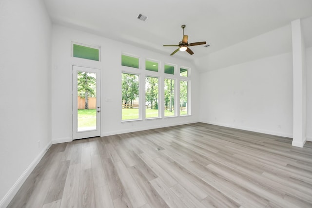 17733 Gold Saddle Ln, Magnolia, TX 77354 - interior space featuring plenty of natural light, visible vents, light wood-style flooring, and a ceiling fan