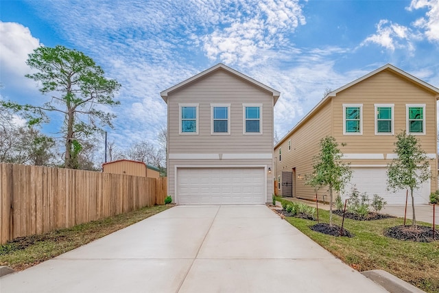 view of property with a garage