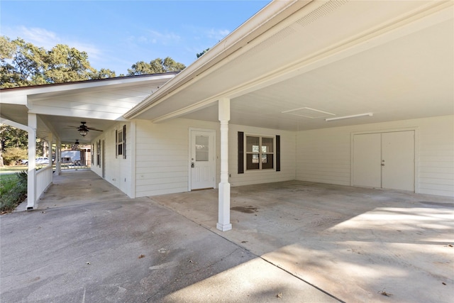 view of patio / terrace with ceiling fan