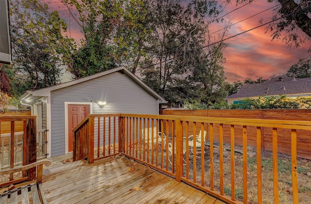 view of deck at dusk