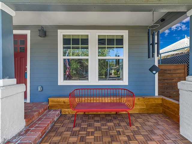 view of patio featuring covered porch