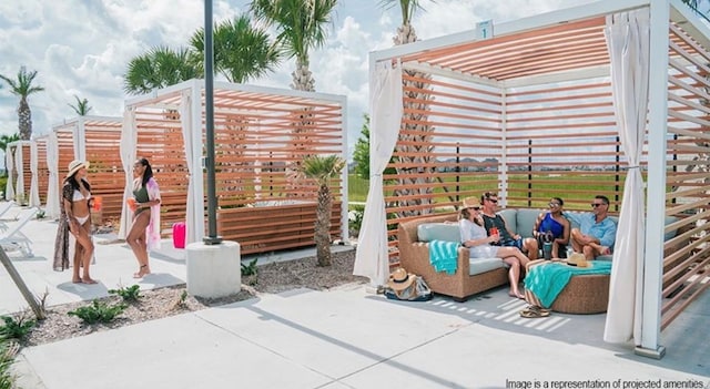 view of patio featuring an outdoor hangout area