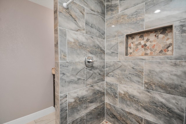 room details with tiled shower