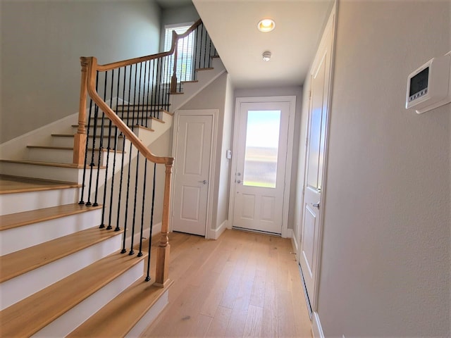 foyer featuring light hardwood / wood-style flooring