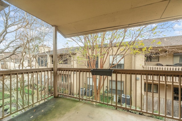 balcony featuring central AC