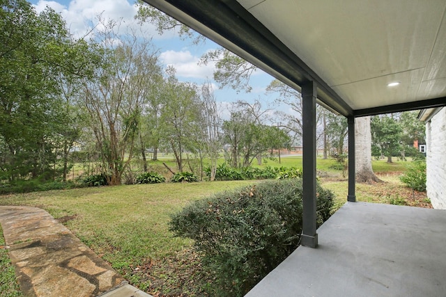 view of yard with a patio area