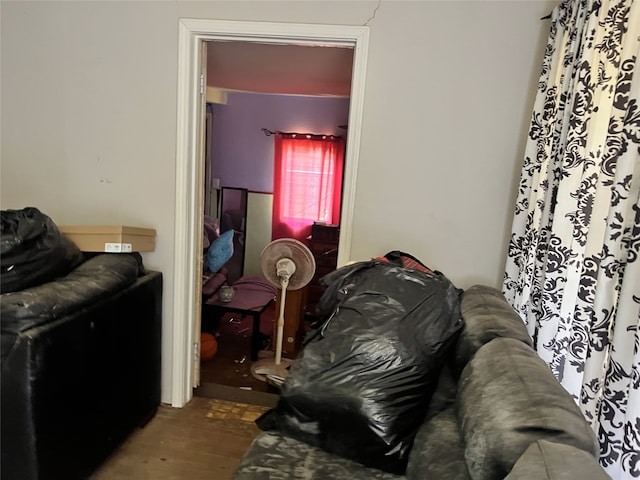 interior space with hardwood / wood-style flooring