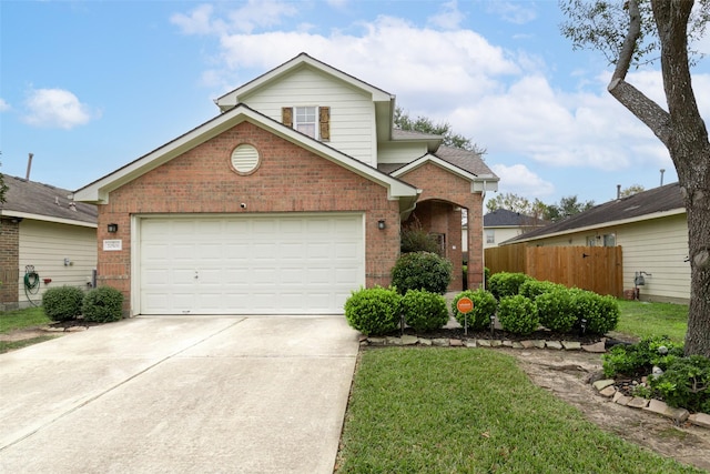 front facade with a garage