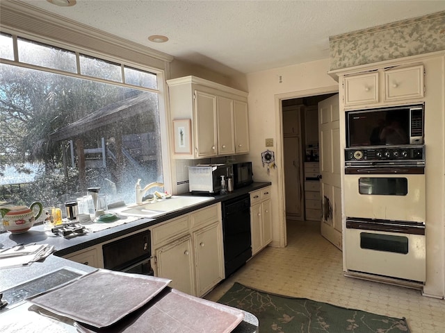 kitchen featuring sink and black appliances