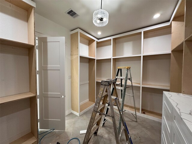 view of walk in closet