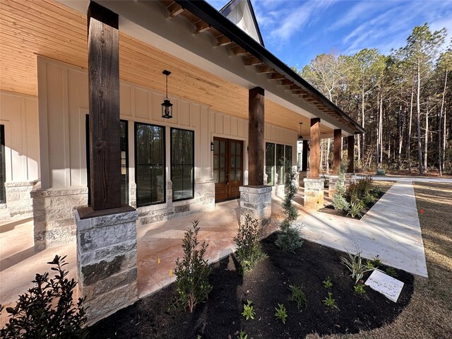 view of patio with a porch