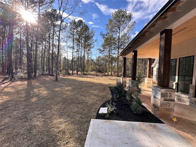 view of yard featuring a patio