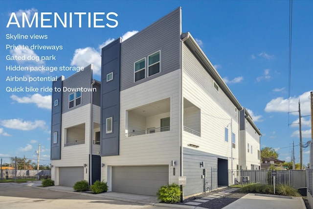 exterior space featuring a garage