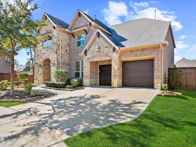 view of front facade featuring a front lawn