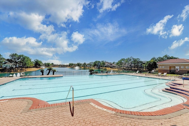 view of pool featuring a patio