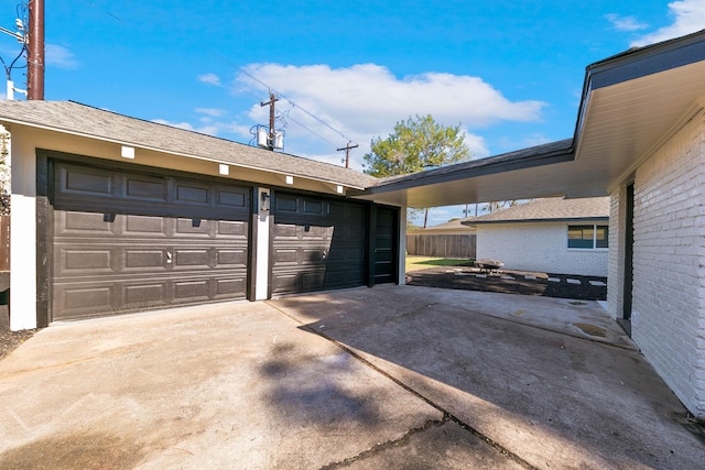 view of garage