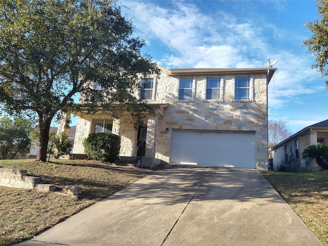 view of front of house with a garage