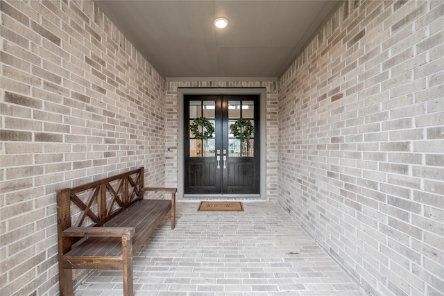 property entrance with french doors