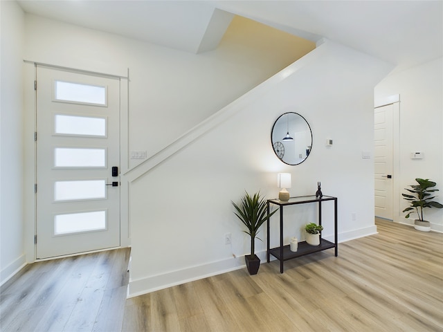 foyer featuring light wood-type flooring