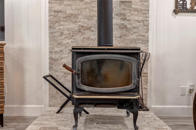 details with a wood stove