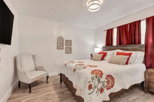 bedroom featuring light wood-type flooring