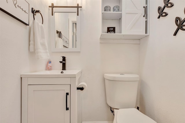 354 Edgewater Way, Point Blank, TX 77364 - half bathroom featuring toilet and vanity