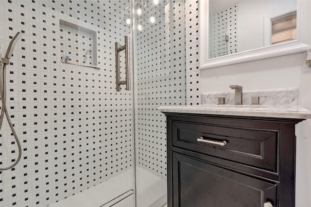 354 Edgewater Way, Point Blank, TX 77364 - full bath with tiled shower and vanity
