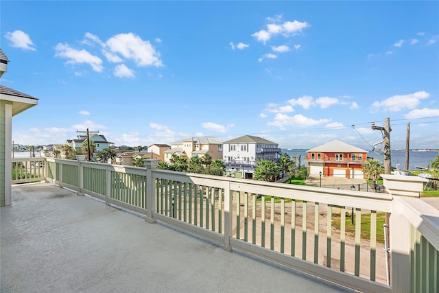 balcony with a water view