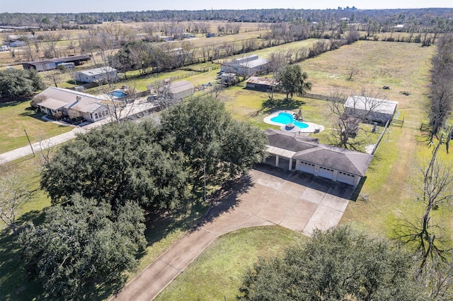 bird's eye view featuring a rural view